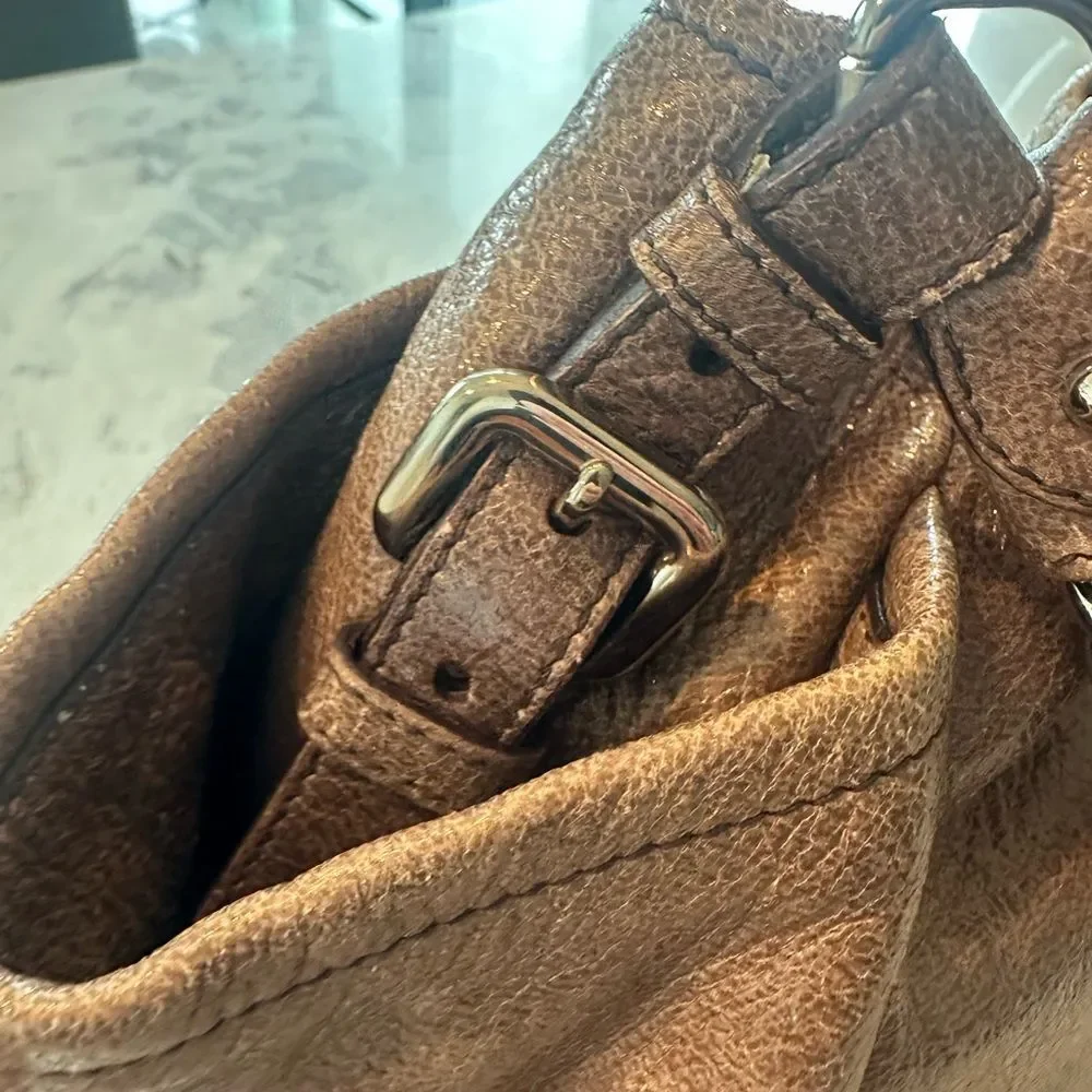 Prada light Brown/ Mocha color Glazed Leather Women's Bag